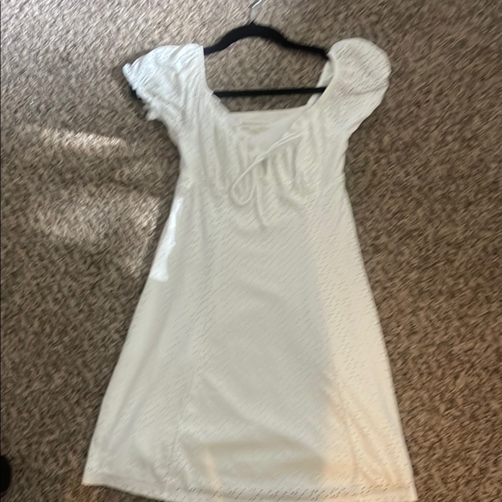 Aeropostale White Ruched Mini Sundress